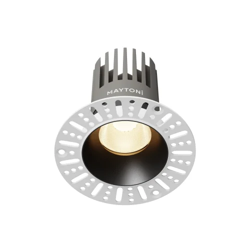 Светильник точечный LED Dip DL121-15W-3K-TRS-B Maytoni чёрный на 1 лампу, основание чёрное в стиле современный хай-тек круглый для затирки