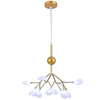 Светильник подвесной GRACE 75124/8С GOLD SATIN Natali Kovaltseva белый 12 ламп, основание золотое в стиле современный ветви