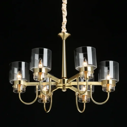 Люстра подвесная Элла 483014906 MW-Light серая на 6 ламп, основание бронзовое в стиле классический ампир  фото 2