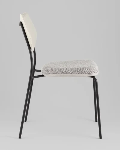 Стул обеденный Casey, серый, с серой экокожей УТ000039574 Stool Group, серый/экокожа рогожка, ножки/металл/чёрный, размеры - ***** фото 3