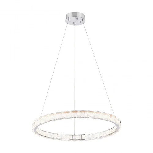 Люстра подвесная LED с пультом AM-Venezia 311311/D600 NI Arte Milano прозрачная на 1 лампу, основание никель в стиле современный кольца с пультом фото 12