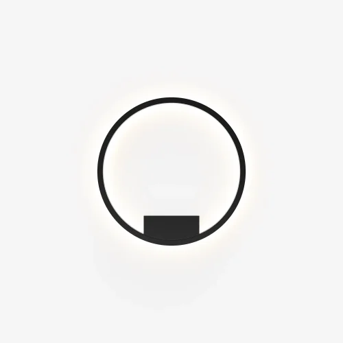 Бра LED Rim MOD058WL-L25BK Maytoni чёрный на 1 лампу, основание чёрное в стиле современный минимализм кольца отражённый свет фото 5