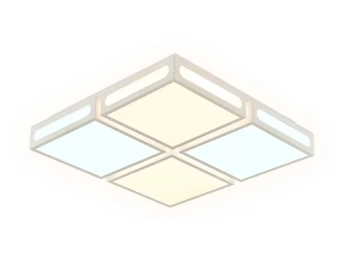Светильник потолочный LED с пультом Comfort parus FS1889 Ambrella light белый на 1 лампу, основание белое в стиле хай-тек современный квадраты