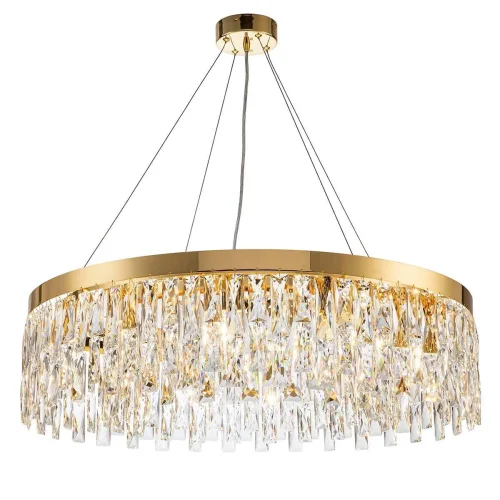 Люстра подвесная Anna V000381 Indigo прозрачная на 12 ламп, основание золотое в стиле классический 