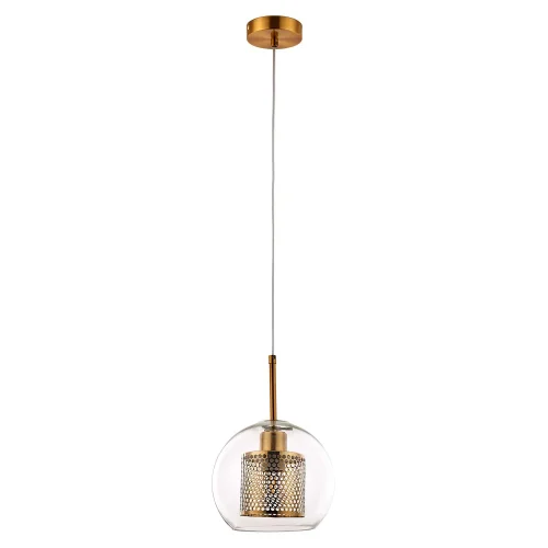 Светильник подвесной Manchester A7620SP-1AB Arte Lamp прозрачный на 1 лампу, основание античное бронза в стиле современный 