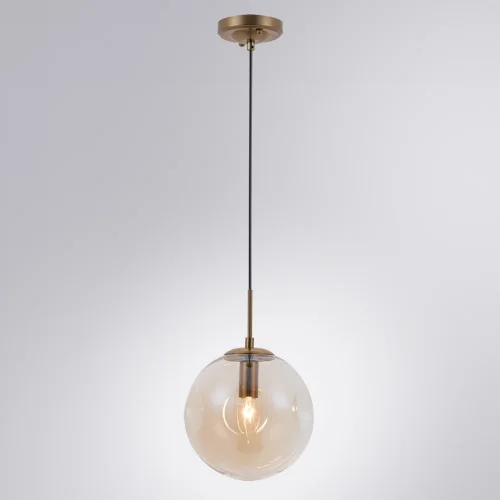 Светильник подвесной Tureis A9920SP-1PB Arte Lamp янтарный 1 лампа, основание медь в стиле современный выдувное фото 2