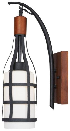 Бра  589-701-01 Velante прозрачный на 1 лампа, основание чёрное коричневое в стиле кантри 