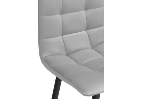Полубарный стул Чилли К светло-серый / черный 537074 Woodville, серый/велюр, ножки/металл/чёрный, размеры - ****430*420 фото 6