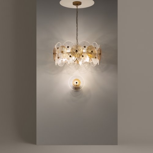 Бра настенный Aster MOD007WL-01G Maytoni прозрачный на 1 лампу, основание золотое в стиле фото 6