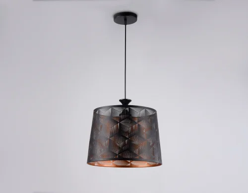 Светильник подвесной TR8439 Ambrella light чёрный 1 лампа, основание чёрное в стиле кантри прованс современный  фото 4
