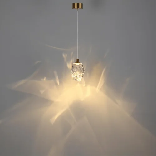 Светильник подвесной Gemme 7114/4LC Odeon Light прозрачный на 1 лампу, основание бронзовое в стиле классический современный выдувное фото 5