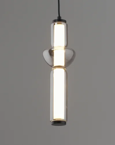 Светильник подвесной LED Arabella V11169-PL Moderli прозрачный на 1 лампу, основание чёрное в стиле современный фото 3
