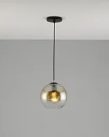 Светильник подвесной Silestia V1691-1P Moderli прозрачный янтарный 1 лампа, основание чёрное в стиле современный лофт 