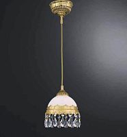 Светильник подвесной L 7961/16 Reccagni Angelo белый 1 лампа, основание золотое в стиле классика 