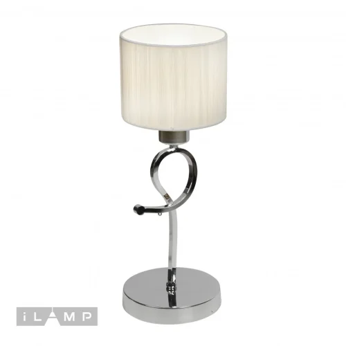 Настольная лампа Bella RM1029/1T CR iLamp белая 1 лампа, основание хром металл в стиле современный американский  фото 2