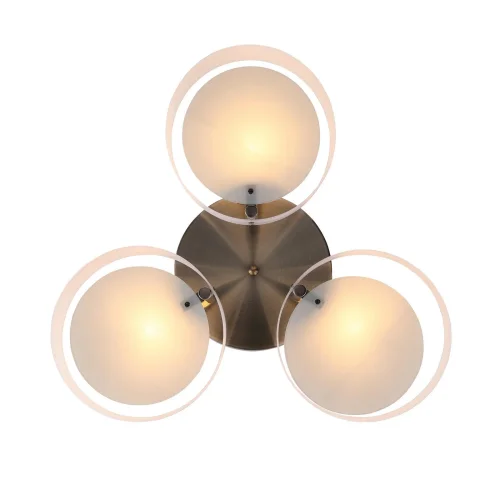 Люстра потолочная Foresta SL483.352.03 Evoluce белая на 3 лампы, основание бронзовое в стиле современный  фото 4