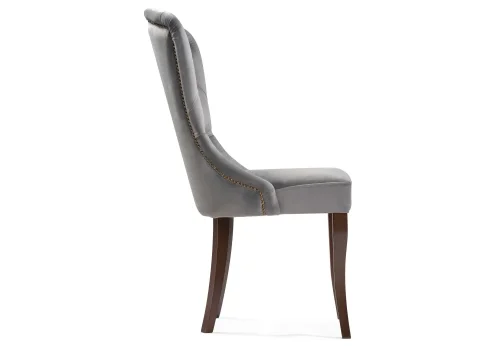 Деревянный стул Милано 1 серый / орех 477797 Woodville, серый/велюр, ножки/дерево/орех, размеры - ****510*590 фото 4