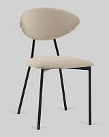 Стул обеденный Квинси велюр кремовый УТ000041639 Stool Group, бежевый/велюр, ножки/металл/чёрный, размеры - *****