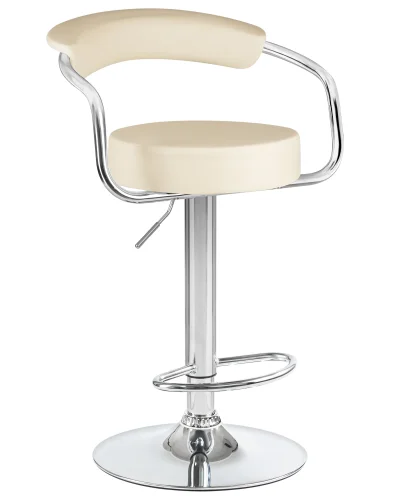 Стул барный набор 2 шт. SET-2 5013-LM MARTA, цвет сиденья кремовый, цвет основания хром Dobrin, /экокожа, ножки/металл/хром, размеры - 830*1040***520*490 фото 2 Стул барный набор 2 шт. SET-2 5013-LM MARTA, цвет сиденья кремовый, цвет основания хром Dobrin, /экокожа, ножки/металл/хром, размеры - 830*1040***520*490 фото 2