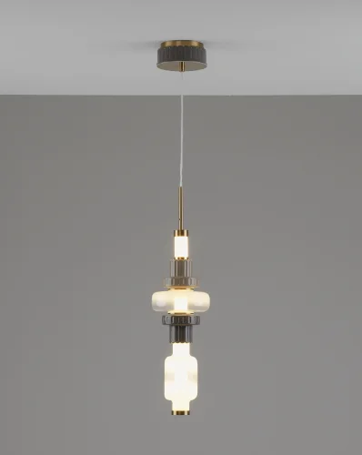 Светильник подвесной LED Atelieri V11689-PL Moderli белый на 1 лампу, основание бронзовое в стиле современный американский кантри 