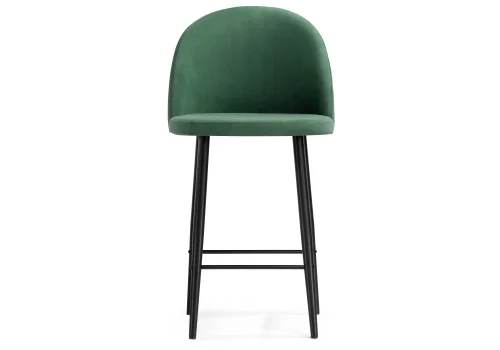 Барный стул Амизуре катания изумруд / черный матовый 459858 Woodville, зелёный/велюр, ножки/металл/чёрный, размеры - ****480*530 фото 2