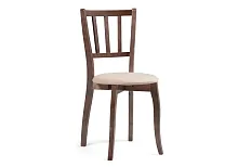 Деревянный стул Айра бежевый / орех 528931 Woodville, бежевый/велюр, ножки/массив березы дерево/орех, размеры - ****410*500