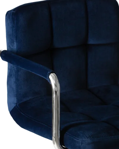 Стул барный 5011-LM KRUGER ARM, цвет сиденья синий велюр (MJ9-117), цвет основания хромированная сталь Dobrin, синий/велюр, ножки/металл/хром, размеры - 920*1130***515*490 фото 7