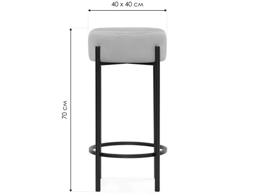 Полубарный стул Сайпл MR-26 / черный 552100 Woodville, бежевый/велюр, ножки/металл/чёрный, размеры - ****400*400 фото 6