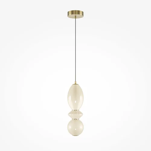 Светильник подвесной LED Brosche MOD362PL-L10BG3K Maytoni белый на 1 лампу, основание латунь в стиле современный арт-деко шар фото 3