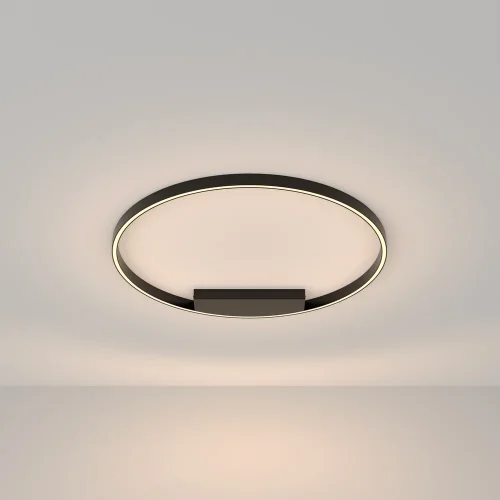 Светильник потолочный LED Rim MOD058CL-L50B3K Maytoni чёрный 1 лампа, основание чёрное в стиле современный хай-тек минимализм кольца