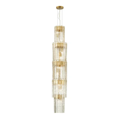 Люстра каскадная Merkale 4938/9 Odeon Light прозрачная на 9 ламп, основание матовое золото в стиле современный  фото 2
