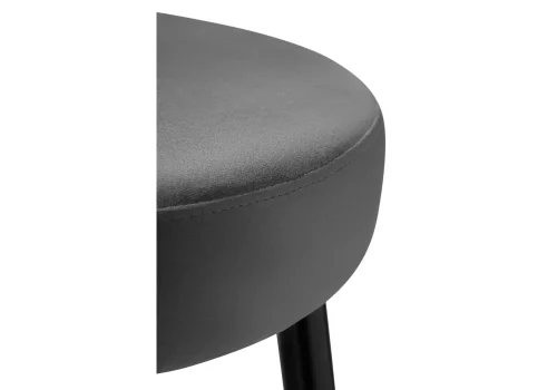 Барный стул Plato dark grey 15057 Woodville, серый/велюр, ножки/металл/чёрный, размеры - ****430*430 фото 3