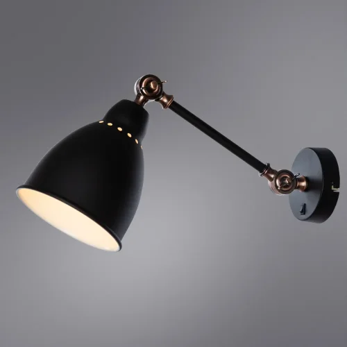 Бра с выключателем лофт Braccio A2054AP-1BK Arte Lamp чёрный на 1 лампа, основание чёрное в стиле лофт  фото 2