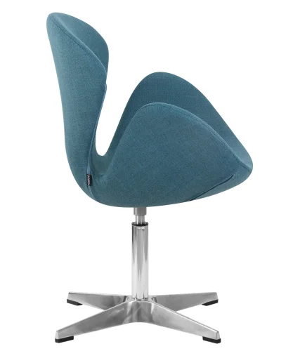 Кресло дизайнерское 69A-LMO SWAN, цвет сиденья синий (IF6), алюминиевое основание Dobrin, синий/ткань, ножки/металл/алюминий, размеры - ****710*600 фото 3