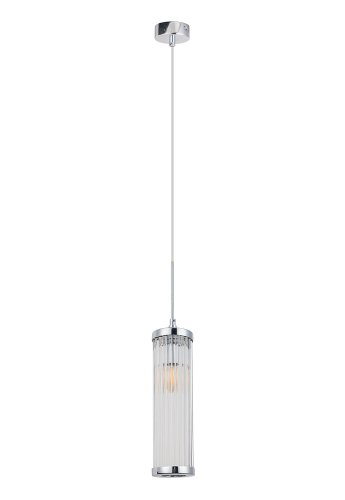Светильник подвесной TADEO SP1 D100 CHROME/TRANSPARENTE Crystal Lux прозрачный 1 лампа, основание хром в стиле модерн 