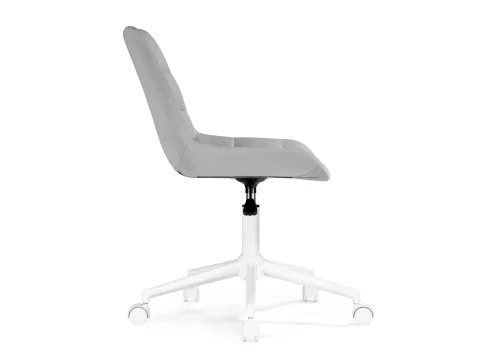 Компьютерное кресло Честер светло-серый / белый 538988 Woodville, серый/велюр, ножки/металл/белый, размеры - *920***490*600 фото 4