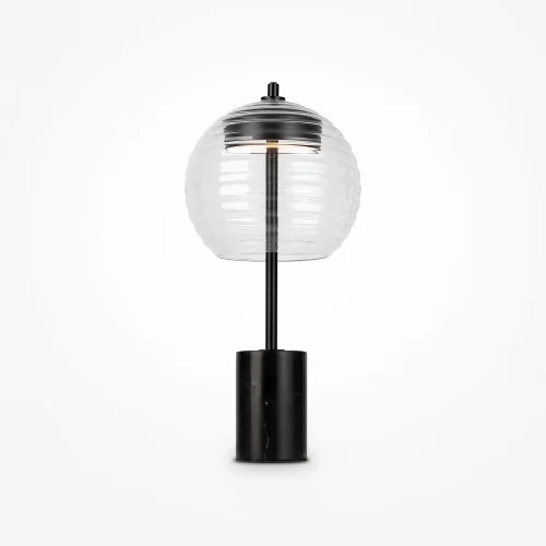 Настольная лампа LED Rueca P060TL-L12BK Maytoni прозрачная 1 лампа, основание чёрное металл в стиле современный хай-тек 