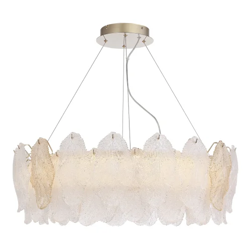Люстра подвесная LED Lightsome SL6135.223.01 ST-Luce янтарная прозрачная на 1 лампу, основание золотое в стиле арт-деко 