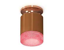 Светильник накладной Techno spot XS7404142 Ambrella light коричневый розовый 1 лампа, основание золотое в стиле модерн хай-тек круглый
