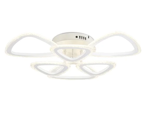 Люстра потолочная LED с пультом FA4512 Ambrella light белая на 1 лампа, основание белое в стиле современный хай-тек с пультом