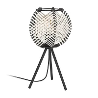 Настольная лампа Waverton 44008 Eglo чёрная белая на 1 лампу, основание чёрное металл в стиле современный лофт кантри 