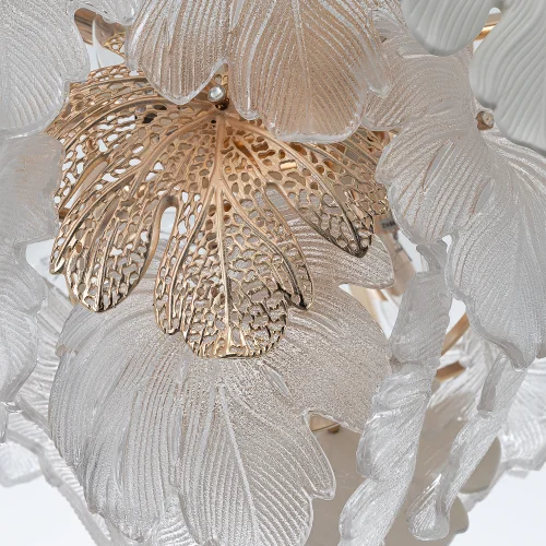 Люстра подвесная Dryad CL305160 Citilux белая прозрачная на 14 ламп, основание золотое в стиле классический флористика современный фото 9