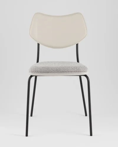 Стул обеденный Casey, серый, с серой экокожей УТ000039574 Stool Group, серый/экокожа рогожка, ножки/металл/чёрный, размеры - ***** фото 2