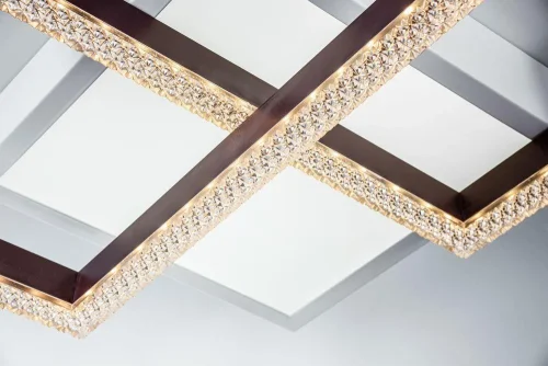 Светильник потолочный LED с пультом 10212/4LED Escada коричневый на 1 лампу, основание белое в стиле современный с пультом квадраты фото 2