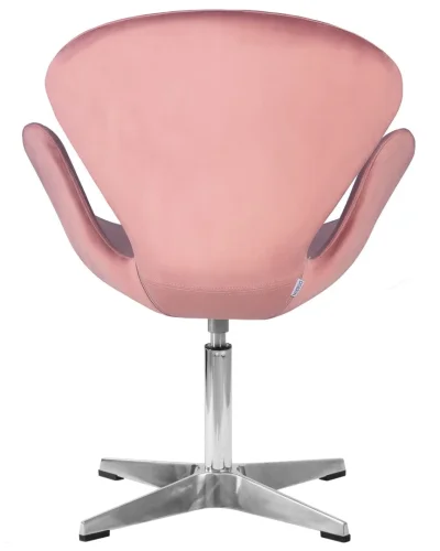 Кресло дизайнерское  69A-LMO SWAN, цвет сиденья розовый велюр BLUVEL52, алюминиевое основание Dobrin, розовый/велюр, ножки/металл/алюминий, размеры - ****710*600 фото 4