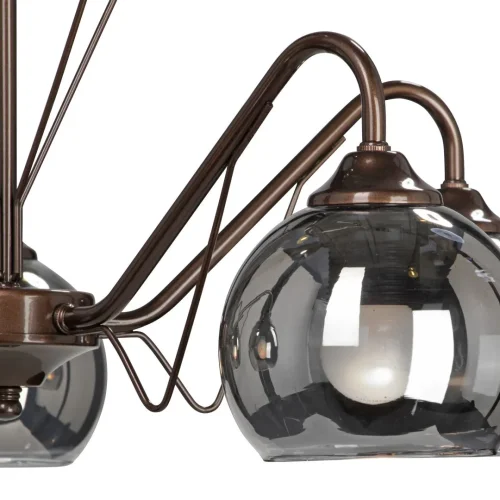 Люстра потолочная V3951-7/5PL Vitaluce чёрная серая на 5 ламп, основание бронзовое в стиле арт-деко шар фото 2