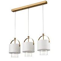 Светильник подвесной Jane 6593/3A Lumion белый на 3 лампы, основание латунь в стиле современный 