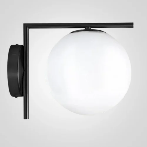 Бра IC Lighting Flos white ball IC C/W Black 123230-22 ImperiumLoft белый на 1 лампа, основание чёрное в стиле современный 