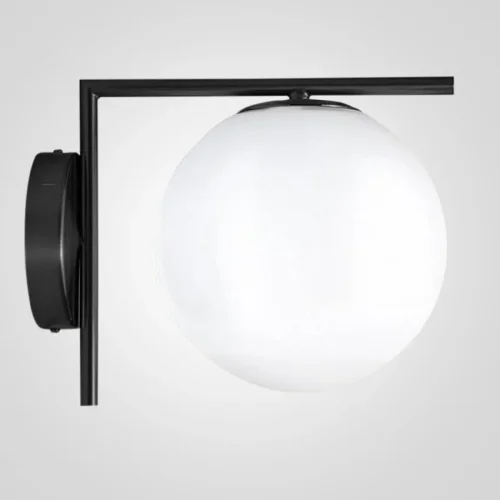 Бра IC Lighting Flos white ball IC C/W Black 123230-22 ImperiumLoft белый на 1 лампу, основание чёрное в стиле современный 