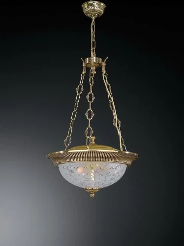 Люстра подвесная  L 6312/3 Reccagni Angelo белая на 3 лампы, основание золотое в стиле классический 